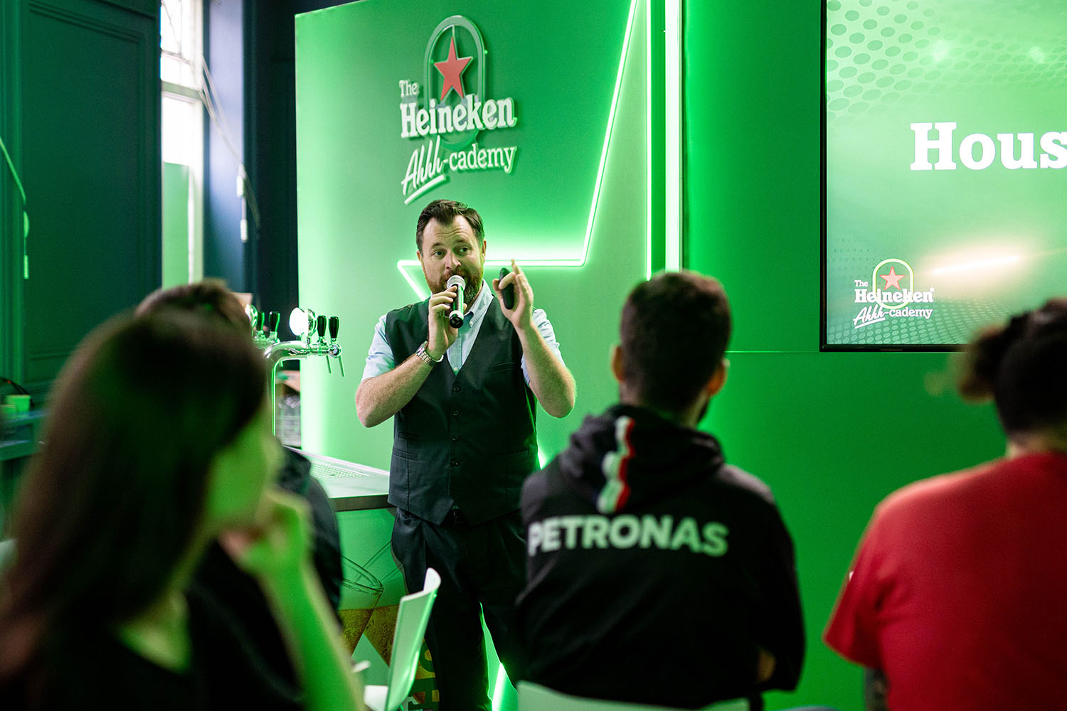 Facilitator presenting at the Heineken Ahhh‑cademy